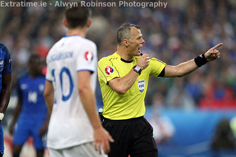 Dutch referee Bjorn Kuipers in action in the EURO 2016 Quarter-Final at Stade de France in Paris.