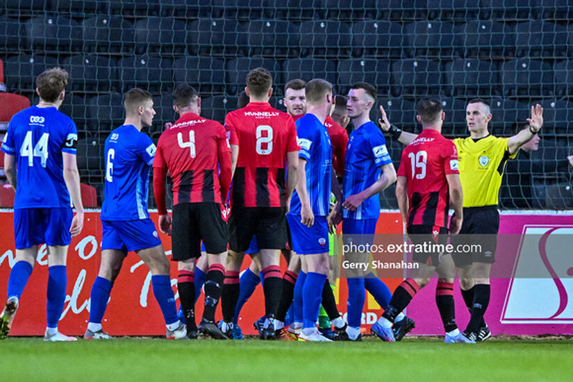 Action from the Longford v Treaty clash earlier this season