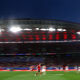 A general view as Stefan Posch of Austria passes the ball during the UEFA EURO 2024 round of 16 match between Austria and Turkiye at Football Stadium Leipzig on July 02, 2024 in Leipzig, Germany.