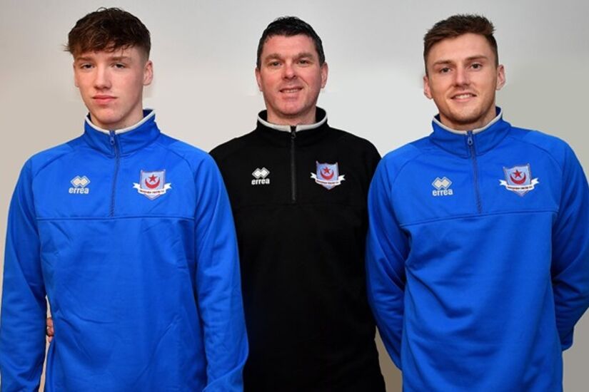 Oisin Gallagher (left), Kevin Doherty and Hayden Cann (right)