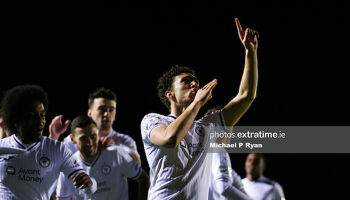 Jordan Gibson of Sligo Rovers celebrates after scoring