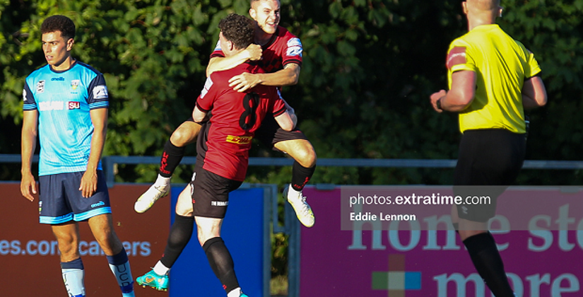 Bohemians celebrate a goal during their 3-1 win over UCD on Thursday, 7 July 2022.