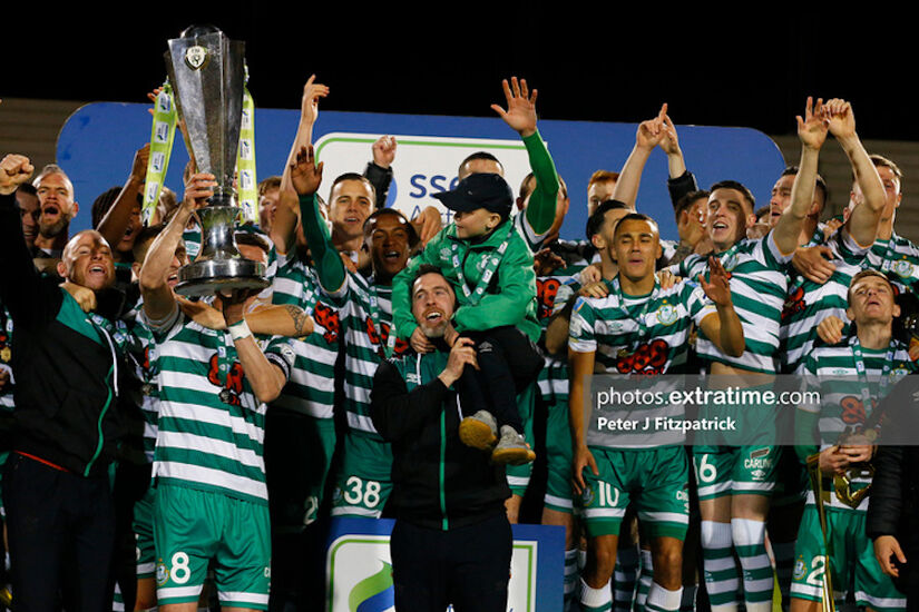 Shamrock Rovers celebrating their 20th League of Ireland title
