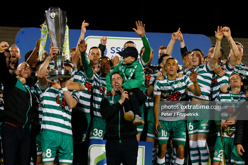 Shamrock Rovers celebrating their 20th League of Ireland title