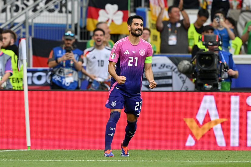 Ilkay Guendogan of Germany celebrates scoring his team's second goal during the UEFA EURO 2024 group stage match between Germany and Hungary at Stuttgart Arena on June 19, 2024 in Stuttgart