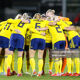 Sweden in a huddle ahead of kick-off in Tallaght against Ireland in the World Cup qualifier in 2021