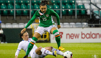 Katie McCabe in action for Ireland in a 0-0 draw with Iceland at Tallaght Stadium on June 7th, 2017.