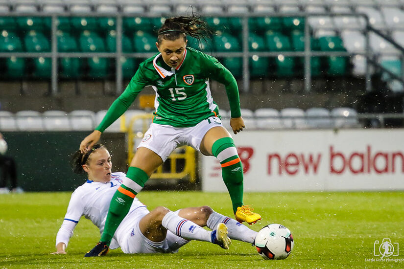 Katie McCabe in action for Ireland in a 0-0 draw with Iceland at Tallaght Stadium on June 7th, 2017.