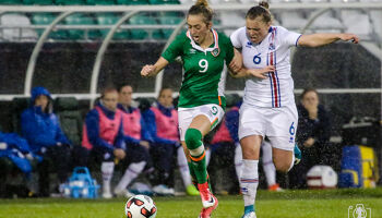 Megan Connolly of the Republic of Ireland in action against Iceland in a 0-0 friendly at Tallaght Stadium on June 8th, 2017.