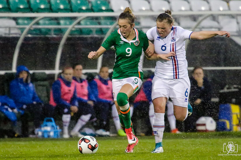Megan Connolly of the Republic of Ireland in action against Iceland in a 0-0 friendly at Tallaght Stadium on June 8th, 2017.