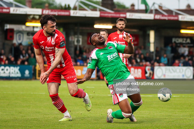 Action from the League of Ireland Premier Division match between Cork City FC and Sligo Rovers FC at Turner's Cross