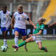 Ireland's Denise O'Sullivan tackles French captain Amandine Henry during the Girls in Green's 3-1 victory over the French at Páirc Uí Chaoimh in Cork