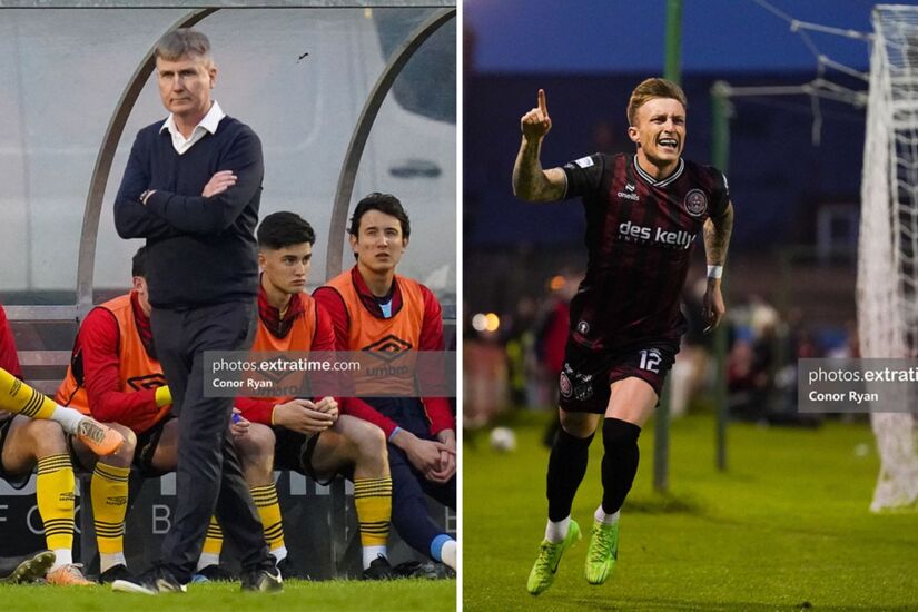 St Pat's boss Stephen Kenny (left) was left disappointed late on as Danny Grant (right) scored a late leveller for Bohemians at Dalymount Park