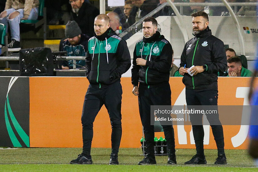 Stephen Bradley (centre) with Glenn Cronin (left) and Stephen McPhail