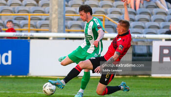 Peter Grogan (left) in action against Longford Town