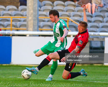 Peter Grogan (left) in action against Longford Town