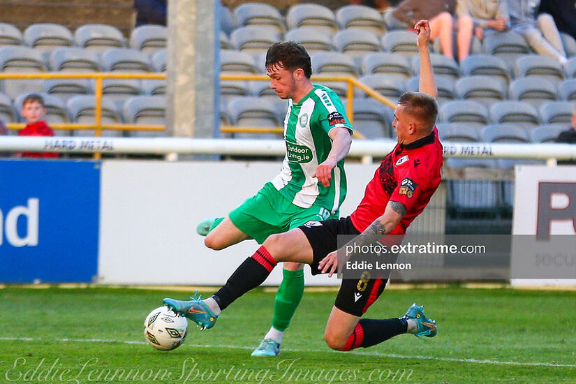 Peter Grogan (left) in action against Longford Town