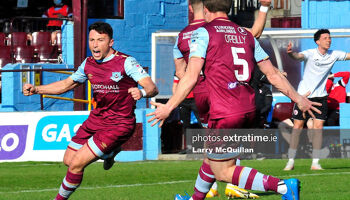 Chris Lyons celebrating his goal against Sligo Rovers