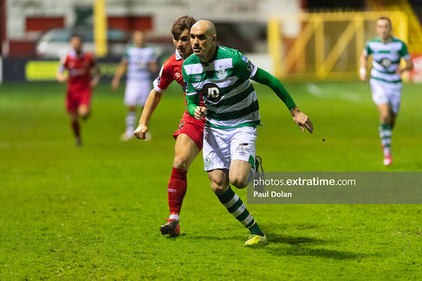 Shels Assistant Coach Joey O'Brien in action for Shamrock Rovers when the Hoops last played Shelbourne (November 2020)