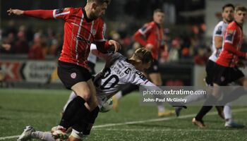 Action from the game between Derry City and Dundalk