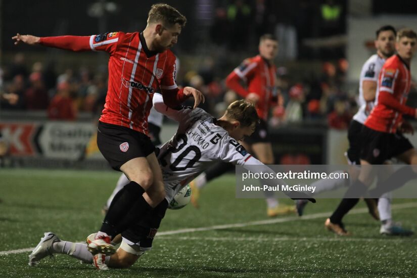 Action from the game between Derry City and Dundalk