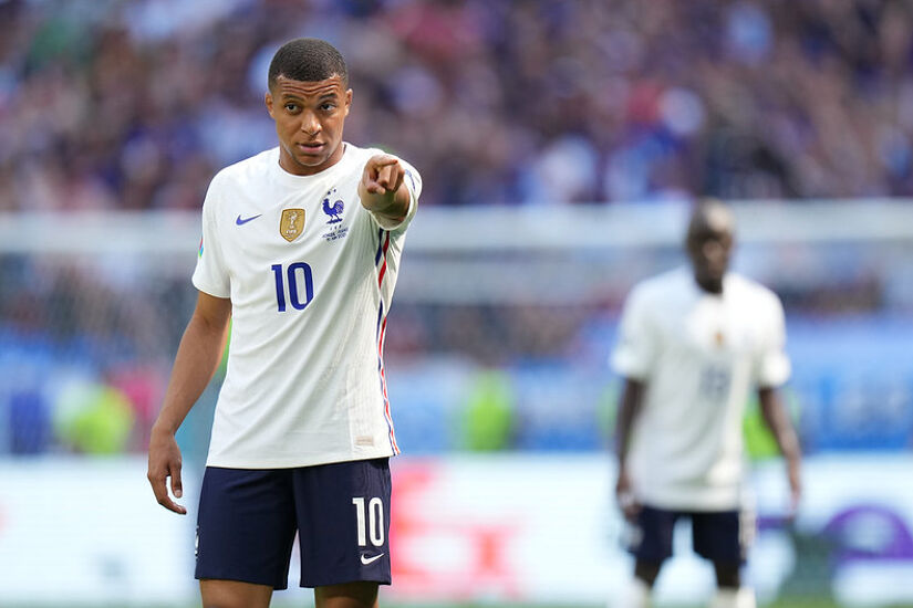 Kylian Mbappé in action for France.