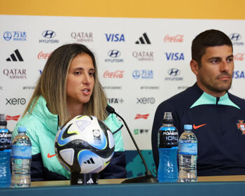 Dolores Silva of Portugal speaks to the media during a Portugal Press Conference
