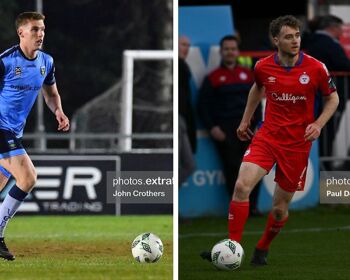 Jack Keaney in action for UCD (left) and Andrew Quinn lining out for Shelbourne