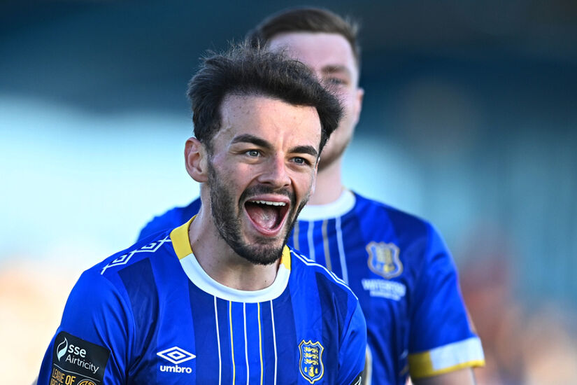 Shane Griffin celebrates a goal for Waterford