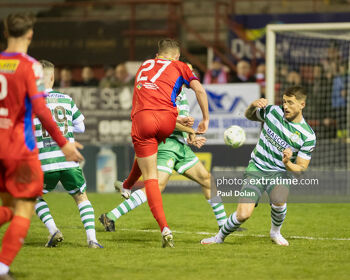 Action from the game between Shelbourne and Shamrock Rovers
