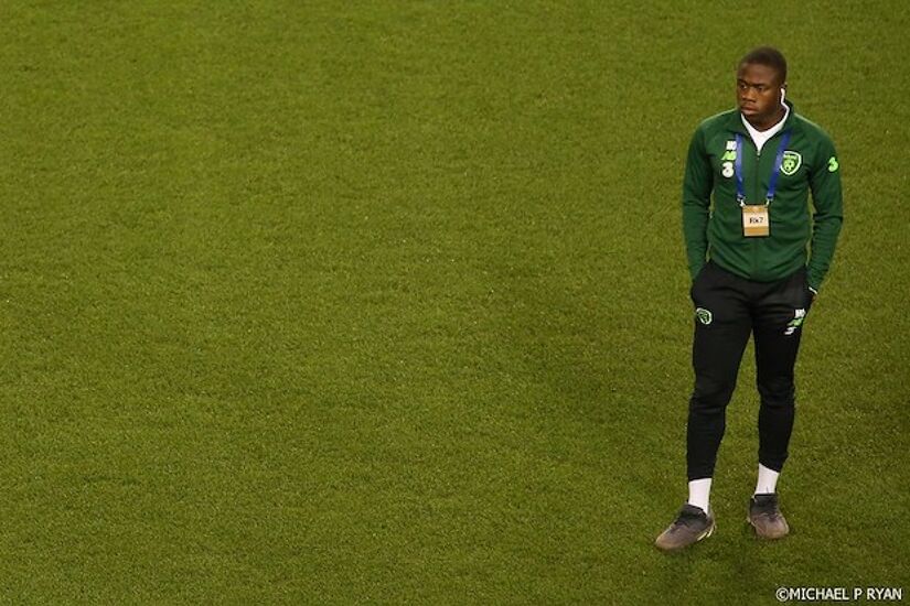 Michael Obafemi pictured in the Aviva ahead of the 2018 friendly against Northern Ireland