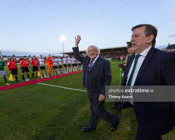 President Michael D Higgins ahead of the 2019 President's Cup Final