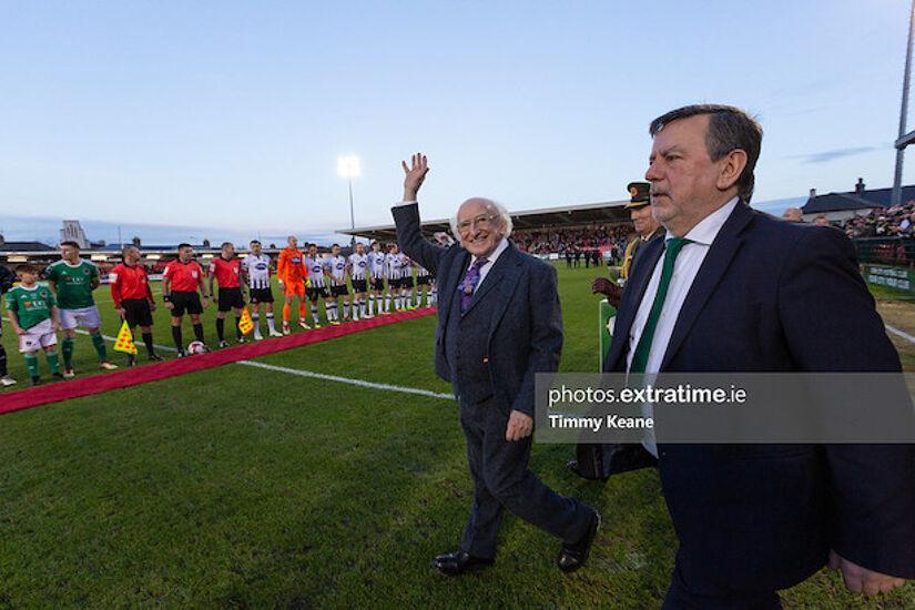 President Michael D Higgins ahead of the 2019 President's Cup Final