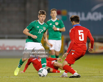 Gavin Kilkenny in action for Republic of Ireland U21s