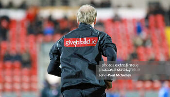 The giveblood.ie logo is on referee tops