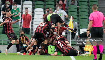 Bohs celebrate in the Aviva Stadium