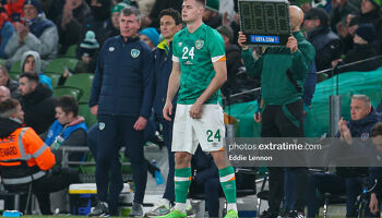 Evan Ferguson coming on for Ireland against Norway last November