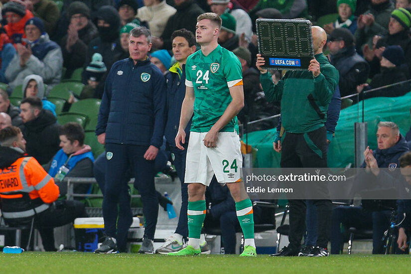 Evan Ferguson coming on for Ireland against Norway last November