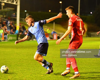 Michael Gallagher of UCD and Reece Hutchinson of Sligo Rovers.