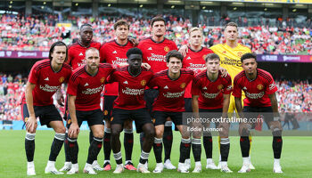 Manchester United team lineup ahead of kick-off last Sunday in the Aviva Stadium