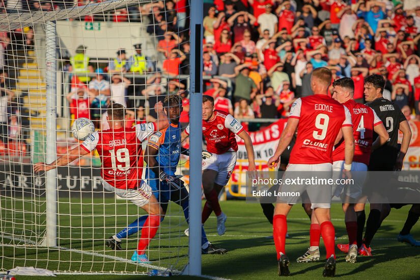 Action from the Pats v Sofia game in Tallaght