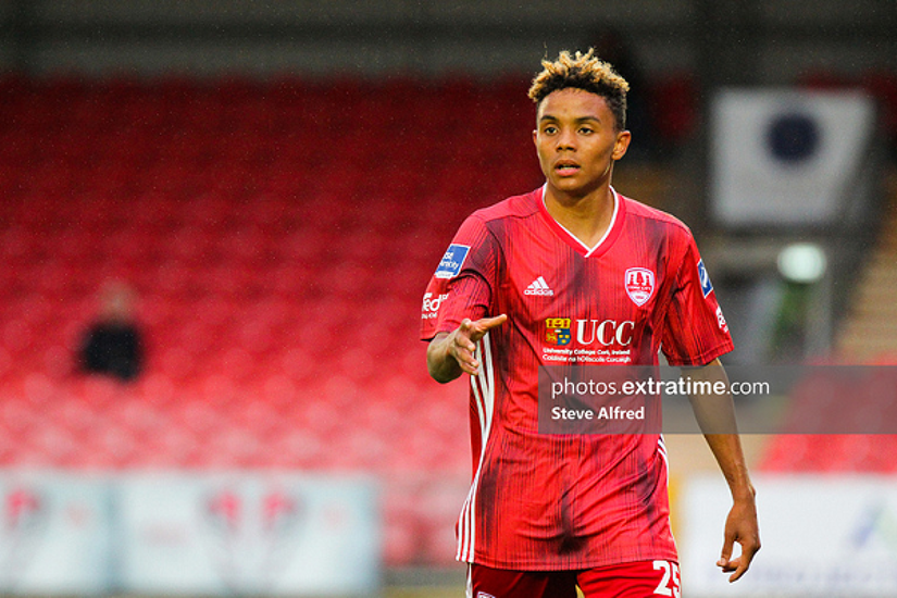 Issa Kargbo in action for Cork City in the Munster Senior Cup in 2020.