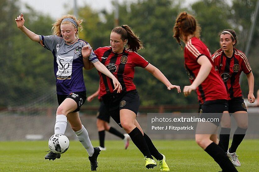 Bohemians in action against Galway in a league game on August 16th, 2020.