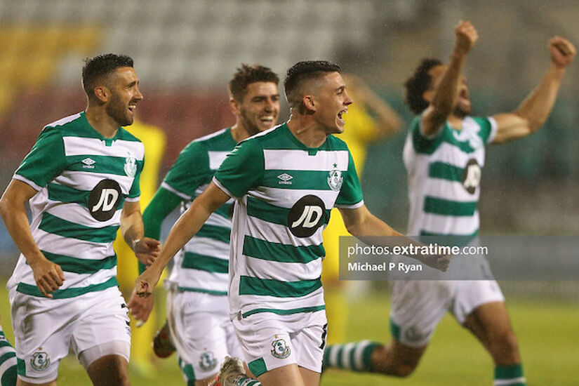 Shamrock Rovers celebrate their penalty shootout win over Ilves Tampere