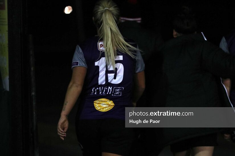 Galway's Savannah McCarthy enters the tunnel following a 3-1 defeat to Wexford Youths at Ferrycarrig Park on October 31, 2020.