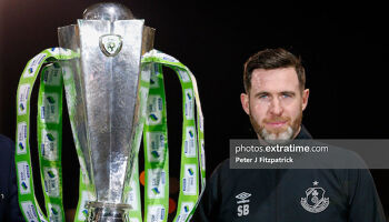 Stephen Bradley   after Rovers' FAI Cup win in 2019