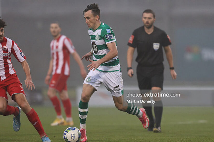 Aaron McEneff in semi-final action against Sligo Rovers