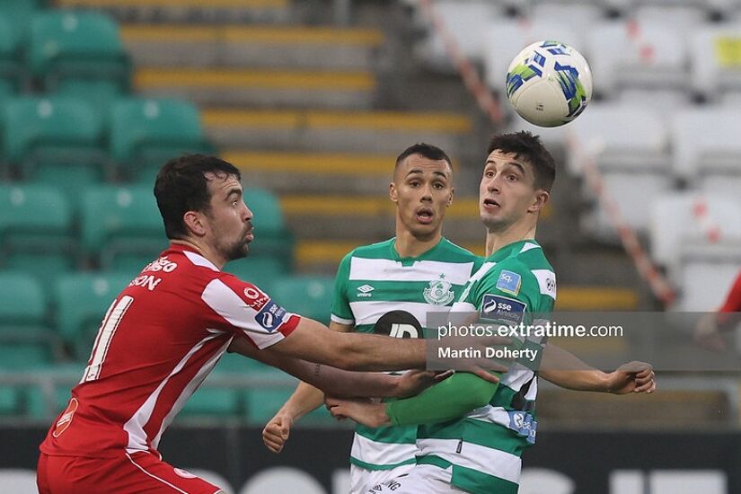 Action from today's game between Shamrock Rovers and Sligo Rovers.