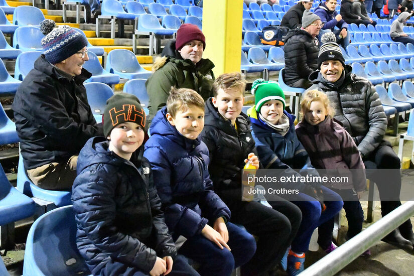 Dublin, Ireland. League Of Ireland Premier Division. UCD AFC v Sligo Rovers FC. Friday 24th February 2023. UCD fans in early to secure prime seats.