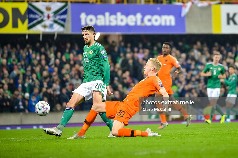 Donny van de Beek in action for Netherlands against Northern Ireland